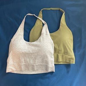 Two piece adjustable padded halter tops